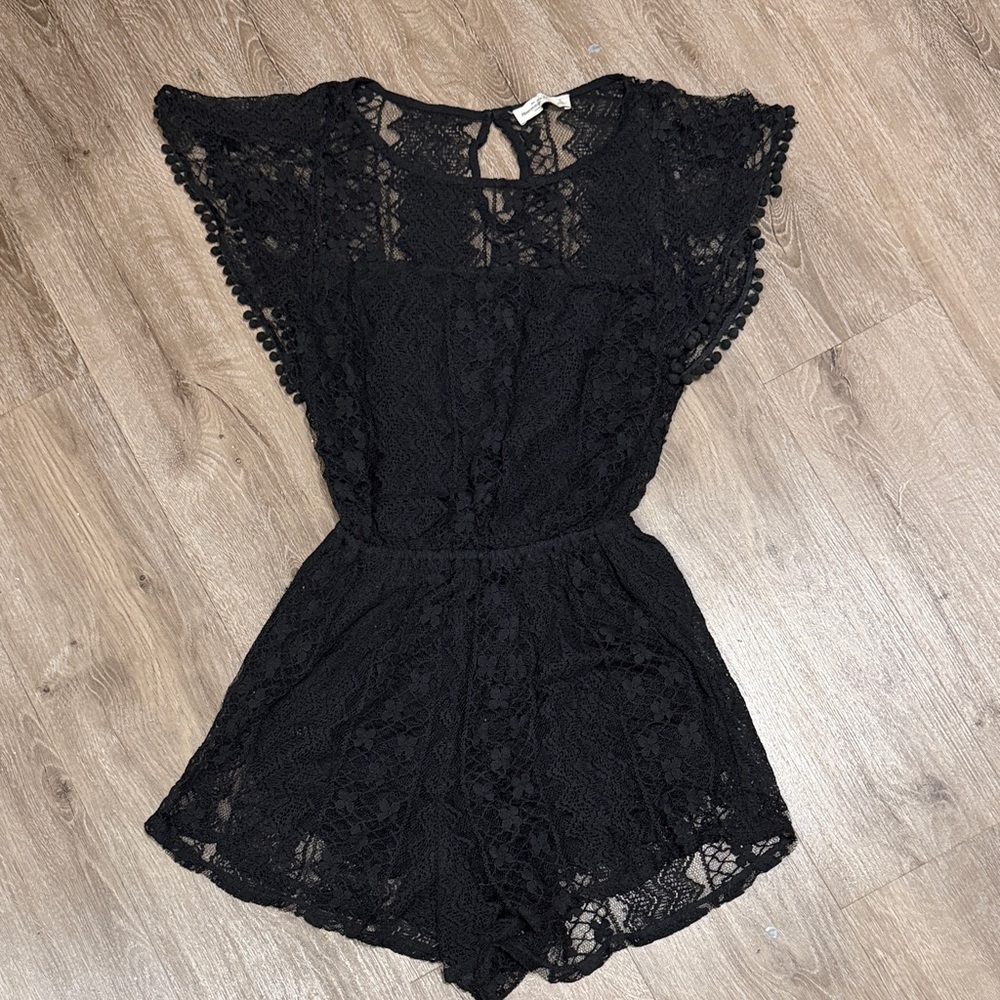 Abercrombie & Fitch Black Lace Romper Shorts